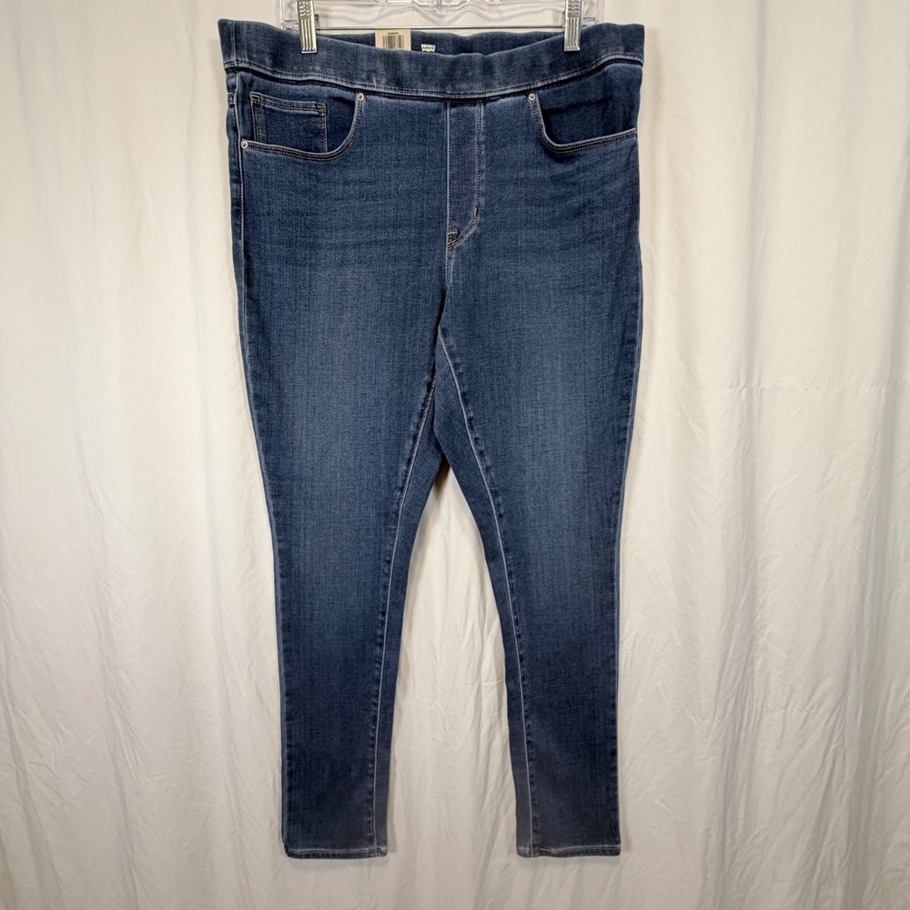 Levi's Shaping Leggings Mid Rise Super Skinny Blue Denim Jeans 16 Medium W33 L30